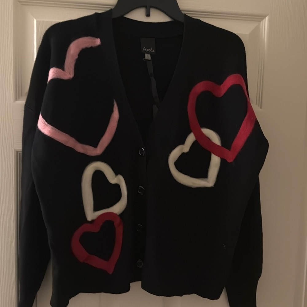 Women’s button up V Neck Cardigan, Valentines Day